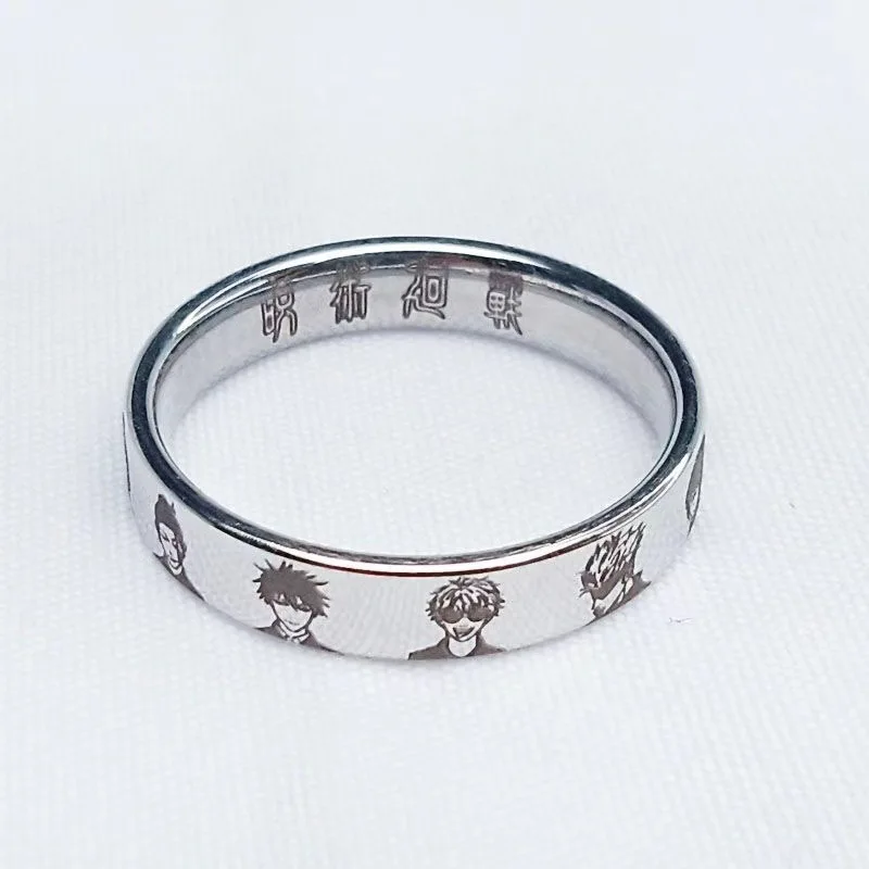 Jujutsu Kaisen Itadori Yuji التيتانيوم الصلب الدائري للرجال النساء الحد الأدنى خواتم الاصبع عادية غير يتلاشى حلقة قلادة هدايا جديد