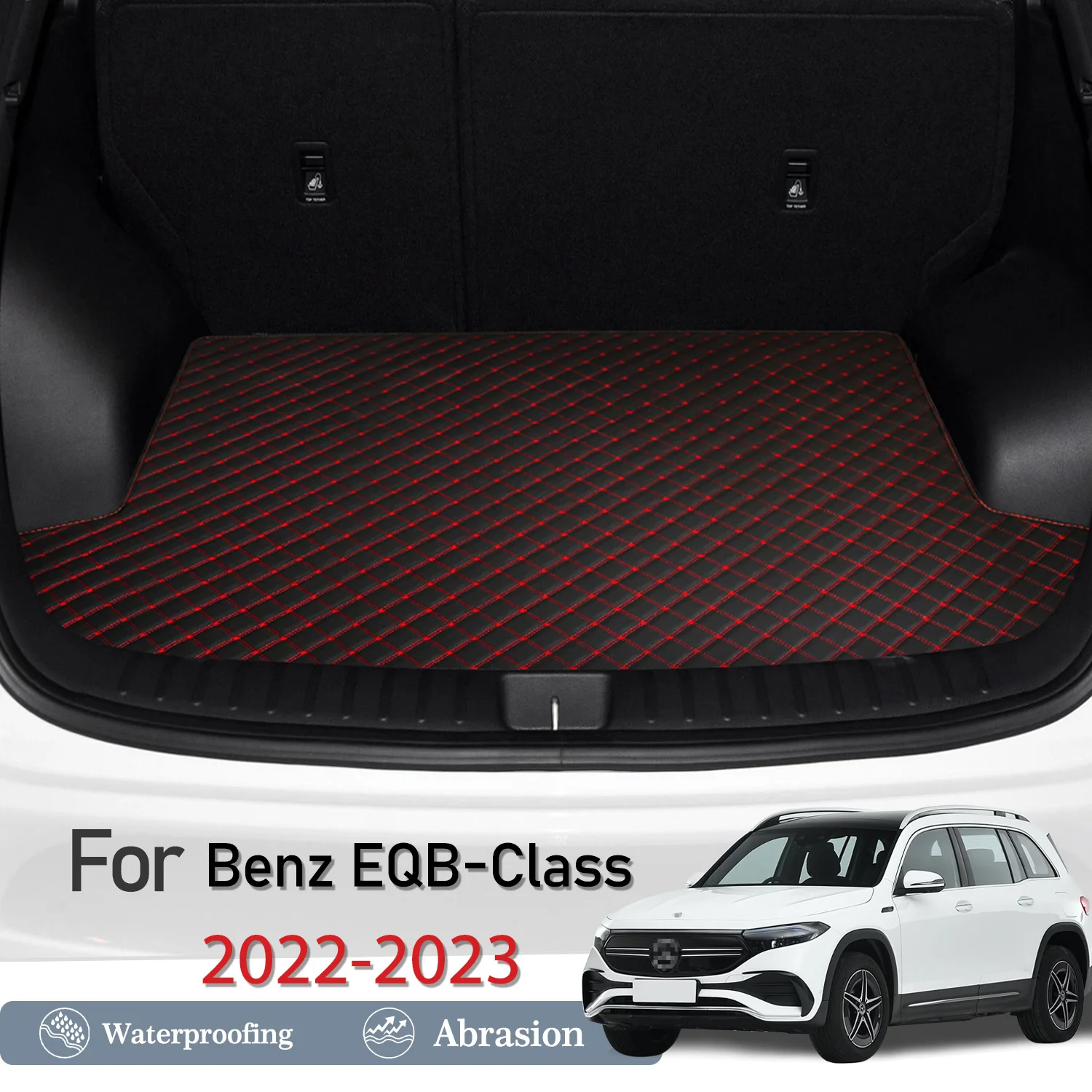 

New Artificial Leather Car Trunk Mat Rear Trunk Cargo Protective Mat Car Interior Accessories For Benz EQB-Class 2022-2023