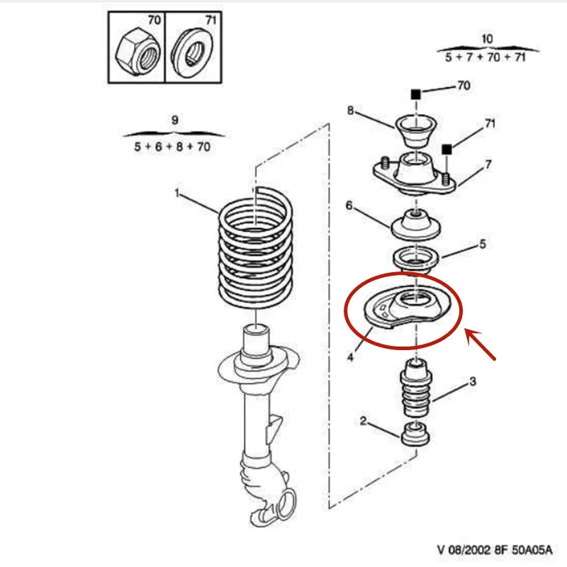 Front Suspension Support Shock Absorber Spring 503137 503184 for Peugeot 106 206 306 408 Patner for Citroen ZX Picasso Xsara