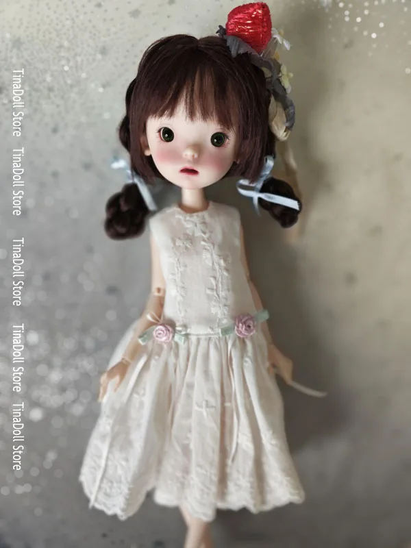 （TinaDoll Store) Landoudou/blythe rose embroidery Clothes set(one-piece dress )for Landazz Landoudou/Blythe/ob22/ob24 Doll