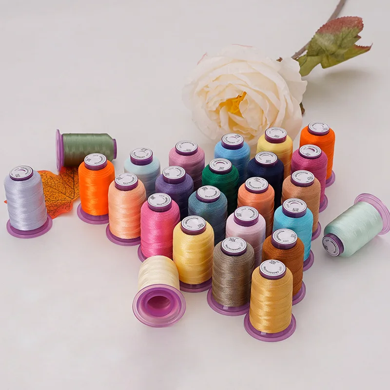 16 Colour 120D/2 Polyester Embroidery Thread High Strength Machine Embroidery Silk Thread Sewing Thread Wheel Sewing Supplies