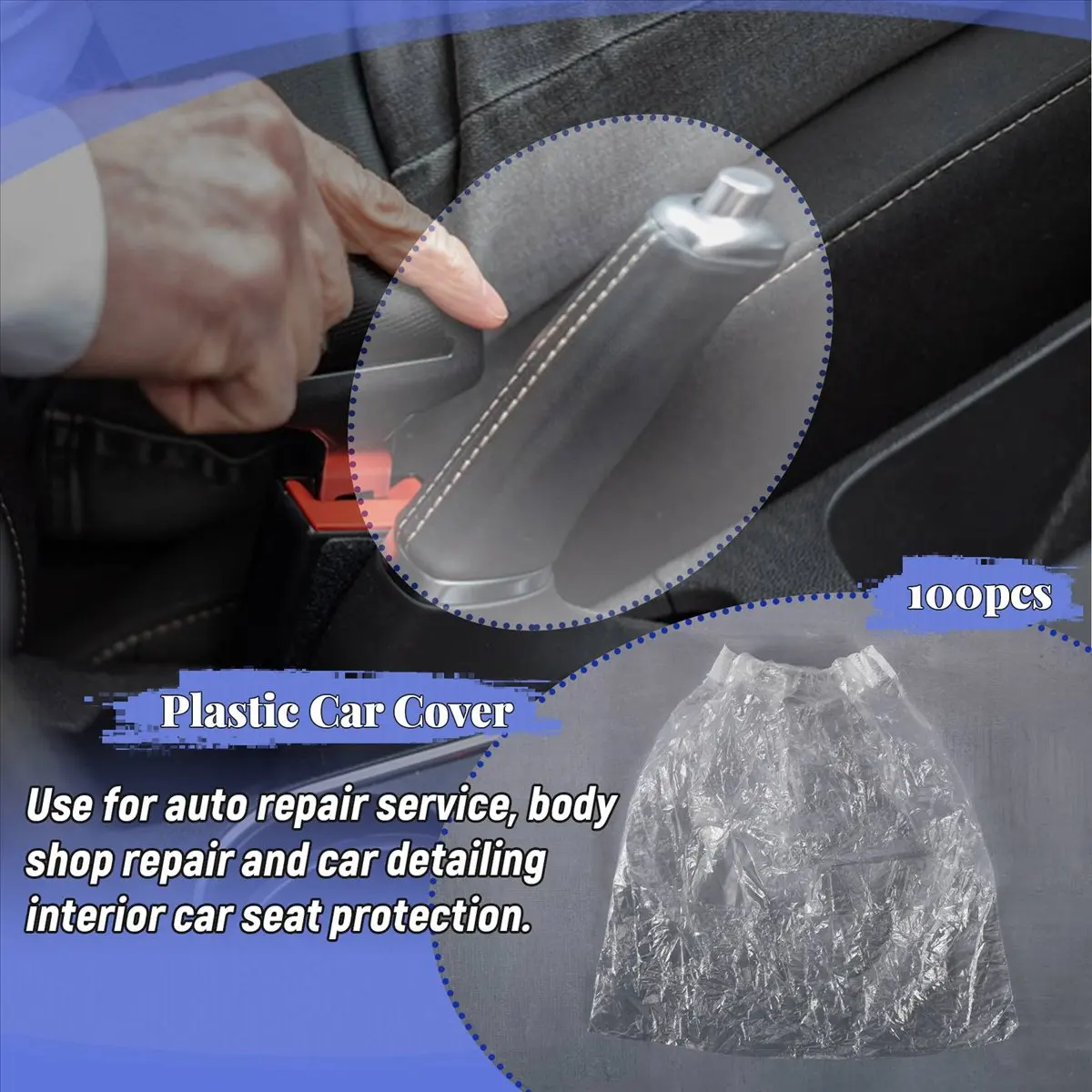 #55Q (Transparent color)100Pcs Universally Car Disposable Plastic Shifting Lever Cover,Automotive Parts & Accessories