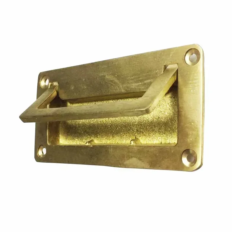 

One Piece Brass Flush Sliding Closet Door Pulls Recessed Finger Cabinet Drawer Rectangular Invisible Handles for Furniture