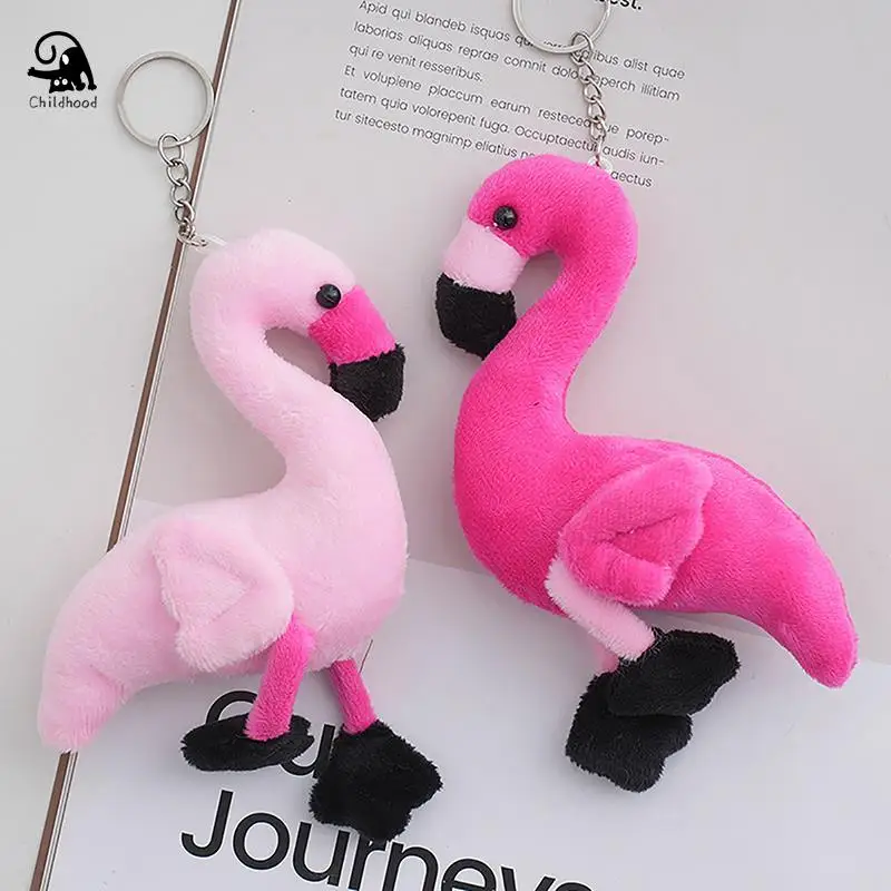 15cm Cute Flamingo Bird Stuffed Soft Plush Doll Toy Keychain Backpack Pendant Ornaments Gift