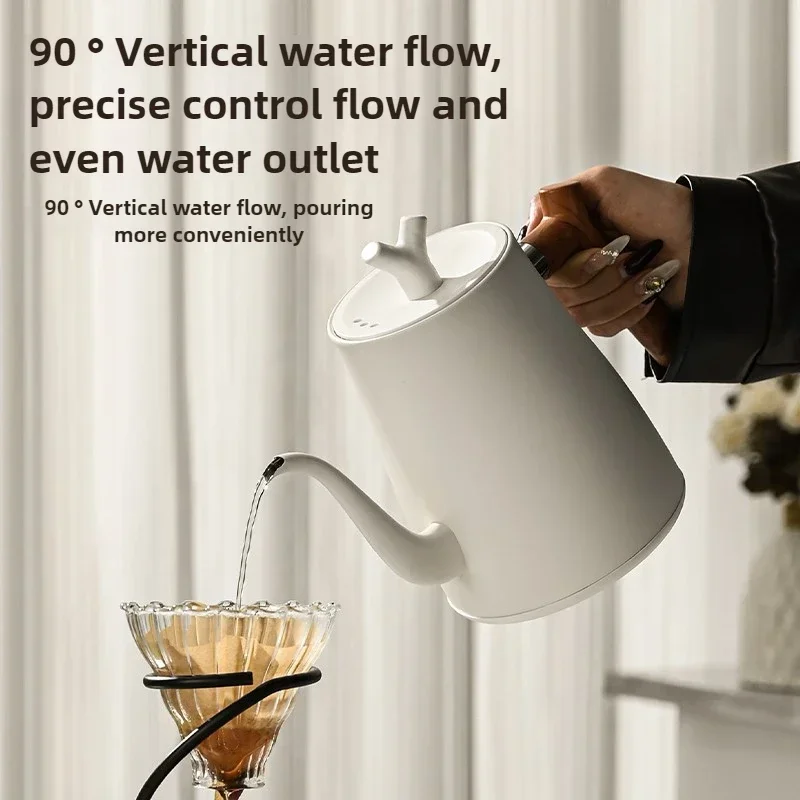1000W Elektrischer Schwanenhals-Wasserkocher 1000ml 304 Edelstahl Kaffeekanne Intelligente Konstanttemperatur LED-Anzeige für Kaffee und Tee – Detail 3