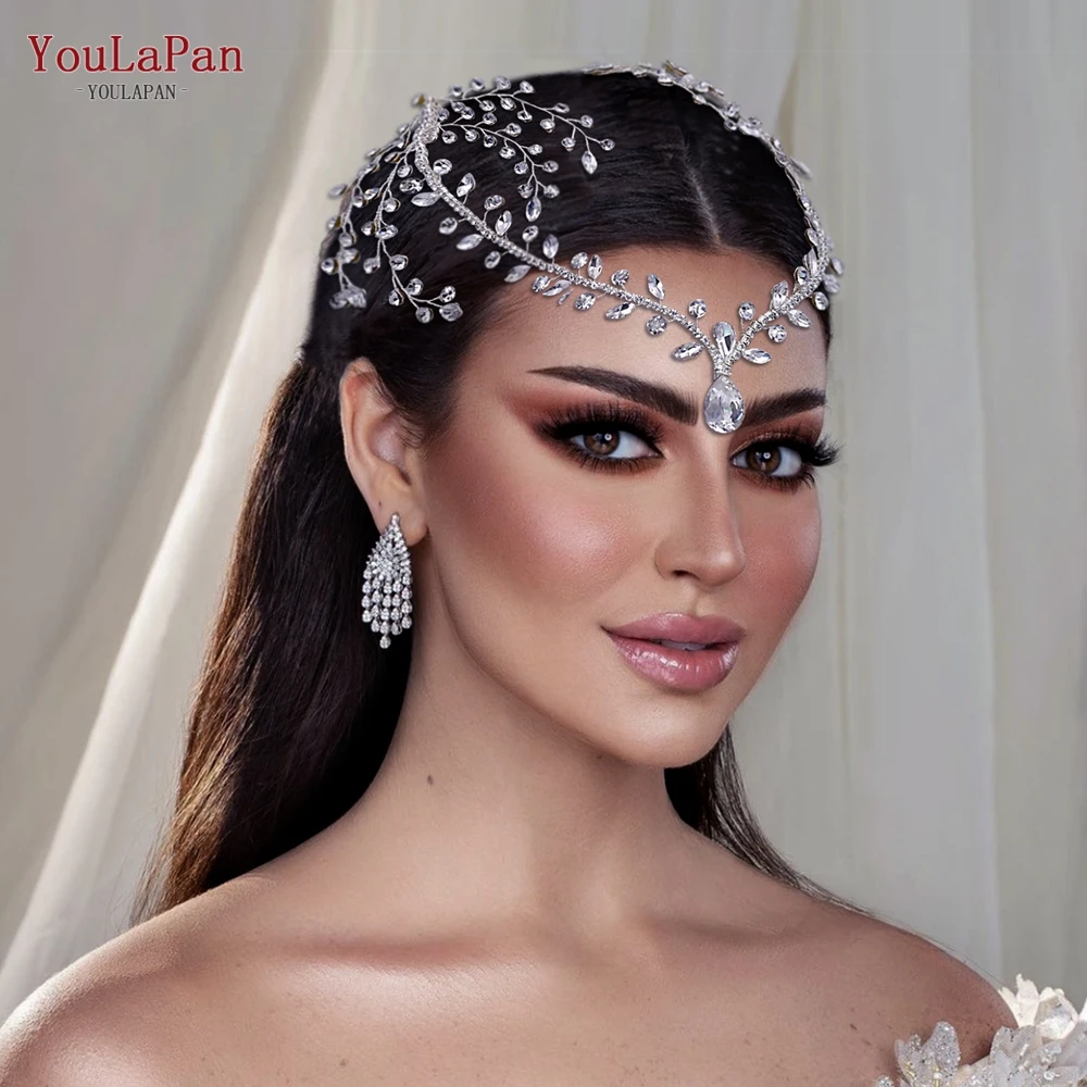 YouLaPan Bridal Forehead Accessories Bride Rhinestone Headband Wedding Hair Comb Handmade Women Headdress For Party HP466 ﻿