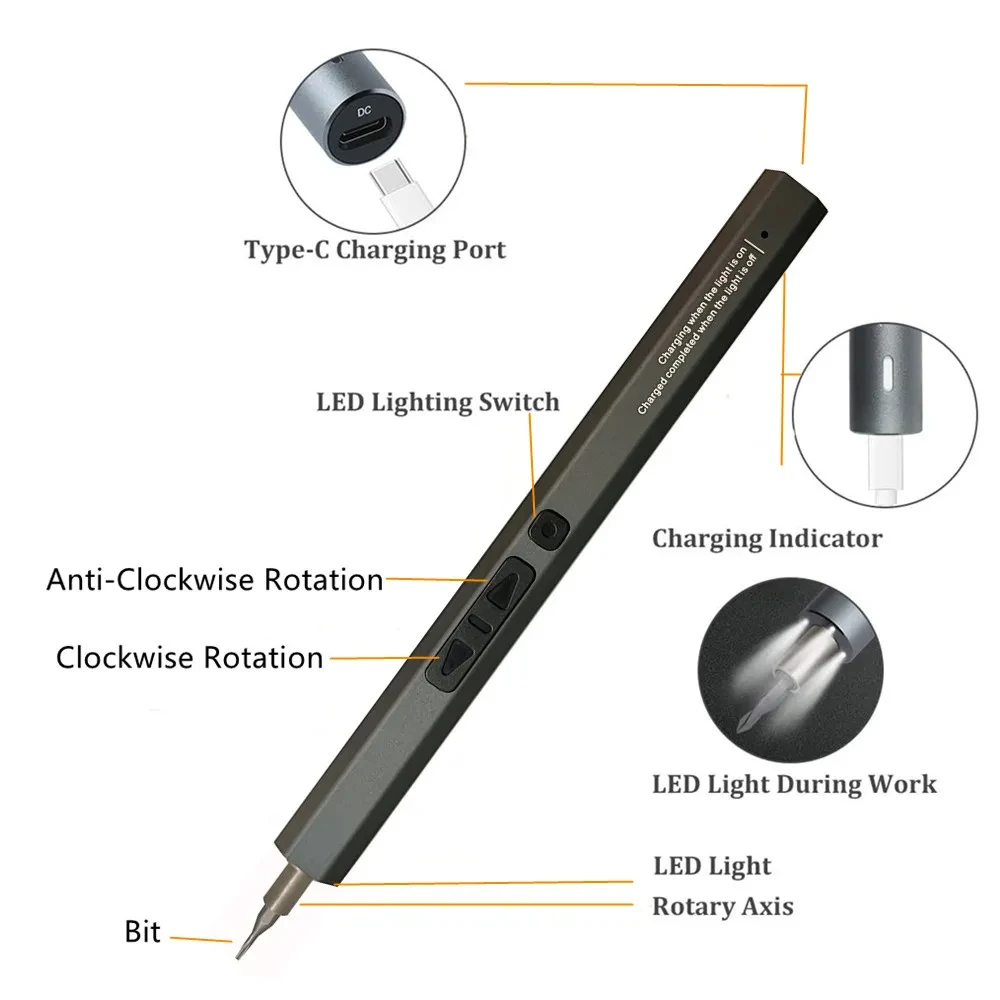 Electric Screwdriver Set 50 in 1 Magnetic Phillips Torx Bit Professional Repair Power Hand Tool Kit LED Type-C For iPhonePC Toys