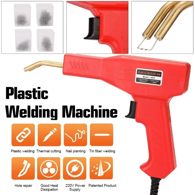 

New Car Bumper Repair Hot Stapler Temperature Welding Machine Bodywork Fender Fairing With 4 Types 200 Hot Wave Flat Staples