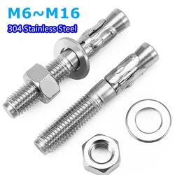 Expansion Screw A2 304 Stainless Steel Wedge Anchor Bolt Through Bolt Expansion Bolt M6 M8 M10 M12 M16
