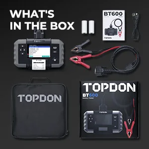 TOPDON BT600 12V 24V Car Battery Tester Lead Acid Vehicle Automotive Analyzer with Bulit-In Thermal Printer Car Battery Tool