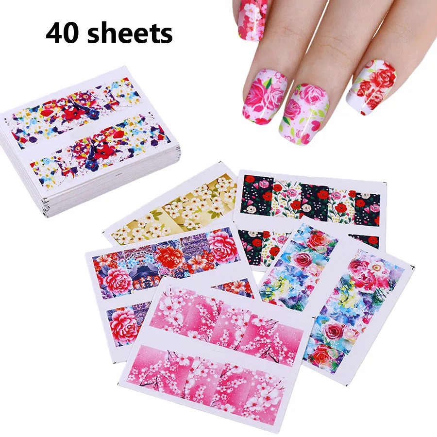 Buntes Blumen- und Fruchtdesign Erdbeer-Nagelkunst DIY Wassertransfer-Aufkleber-Set - Gemischte Designs Maniküre-Aufkleber – Detail 7