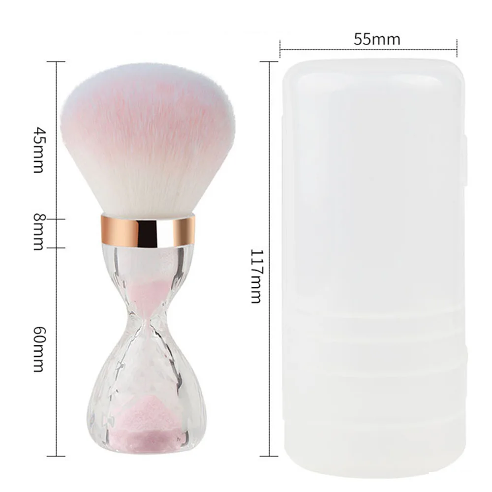 الأزرق الوردي كبير الأزرق مسمار الغبار فرشاة 10 سنتيمتر الساعة الرملية شكل نظافة شعيرات ناعمة فرشاة للمكياج إزالة طلاء الأظافر مسحوق التنظيف