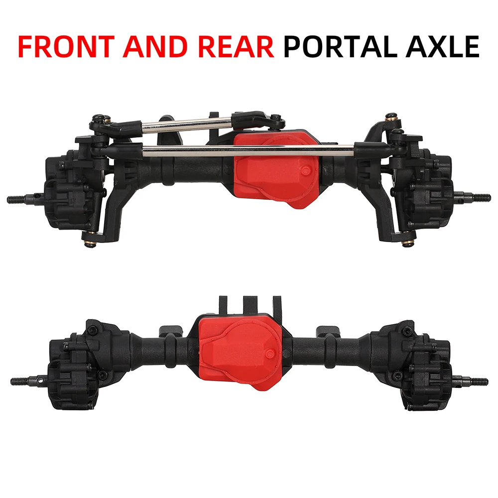 RC Portaal Assen 1/10 Voor- en Achteras met T-lock Differentieel voor Traxxas TRX-4 As RC Crawler Klimmen auto Upgrades Onderdelen