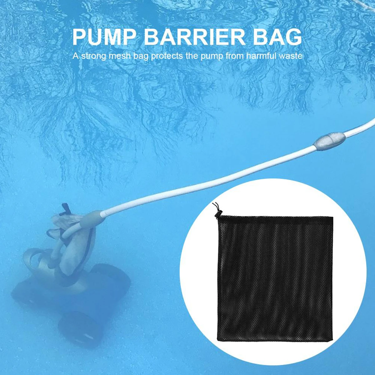 Anti-clog Pump Barrier Bag Water Pump Filter Mesh Bag with Drawstring Reusable Pond Pump Protector for Pond Biological Filter