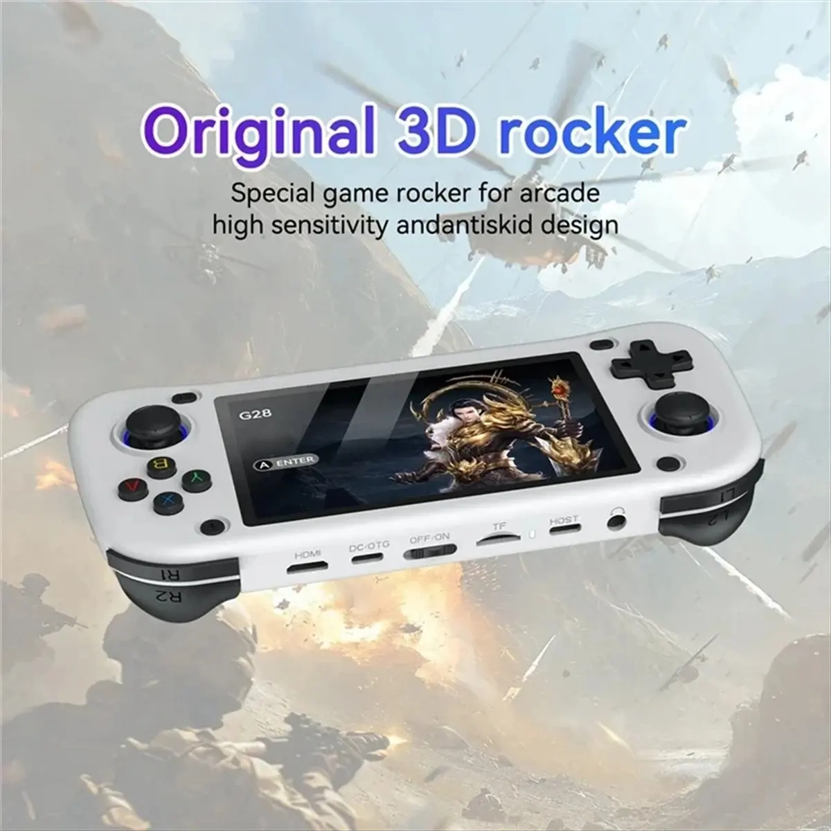 “QUALITY EXCELLE“G28 Retro Handheld Video Game Console 64GB 4.3 Inch HD Screen Linux Game Player Supports 20+ Emulators Pink