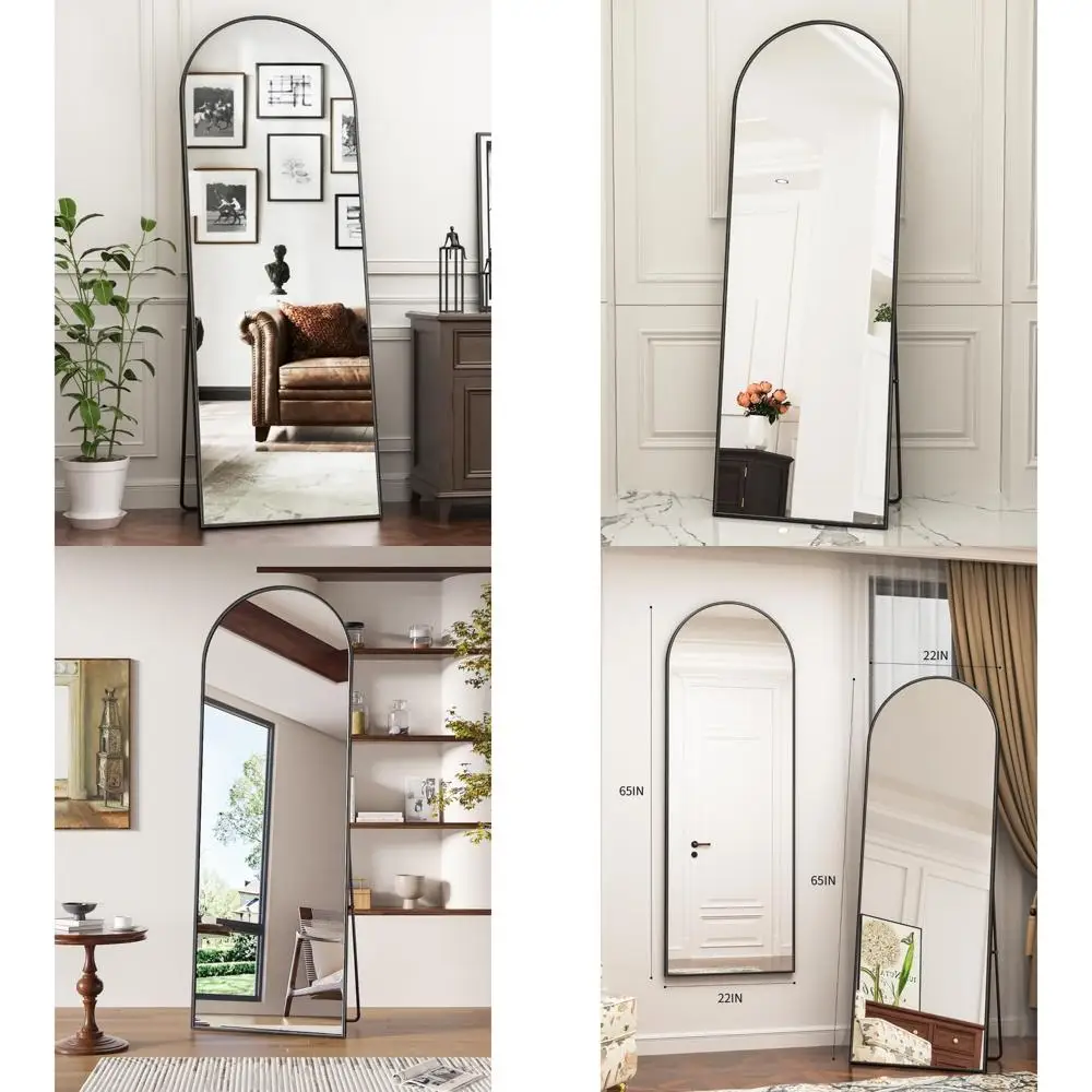 Vrijstaande spiegel over de volledige lengte, 65"x22", vloerstaande spiegel voor slaapkamer, geschikt om op te hangen of vrijstaand gebruik