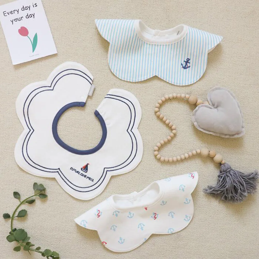 3Pieces/Lot Waterproof Bibs For Baby Round Neck Infant Boy Girl Feeding Burp Cloth Absobent Drooling Bibs Newborn Accessories