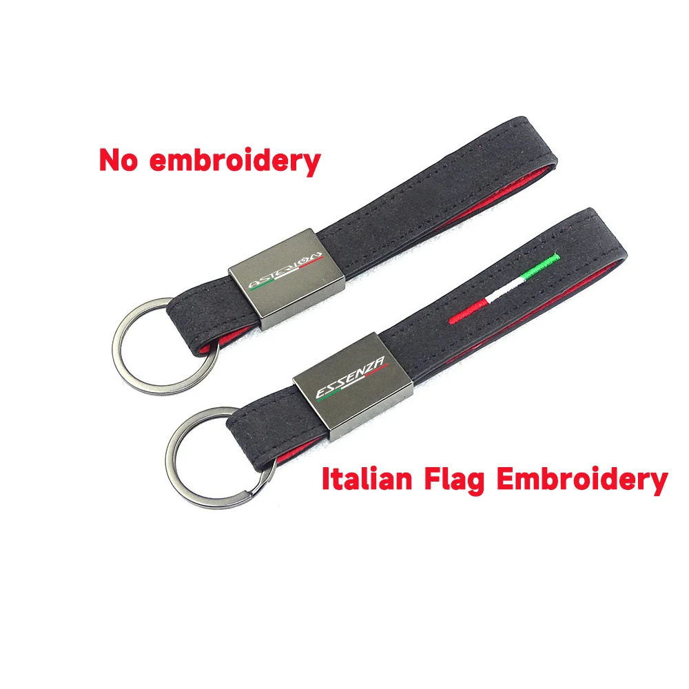 For Alcantara Leather Key Chain Italy Flag Car Embroidery Keyring For Lamborghini Sesto Elemento Sian Spyder Urus Veneno Targa