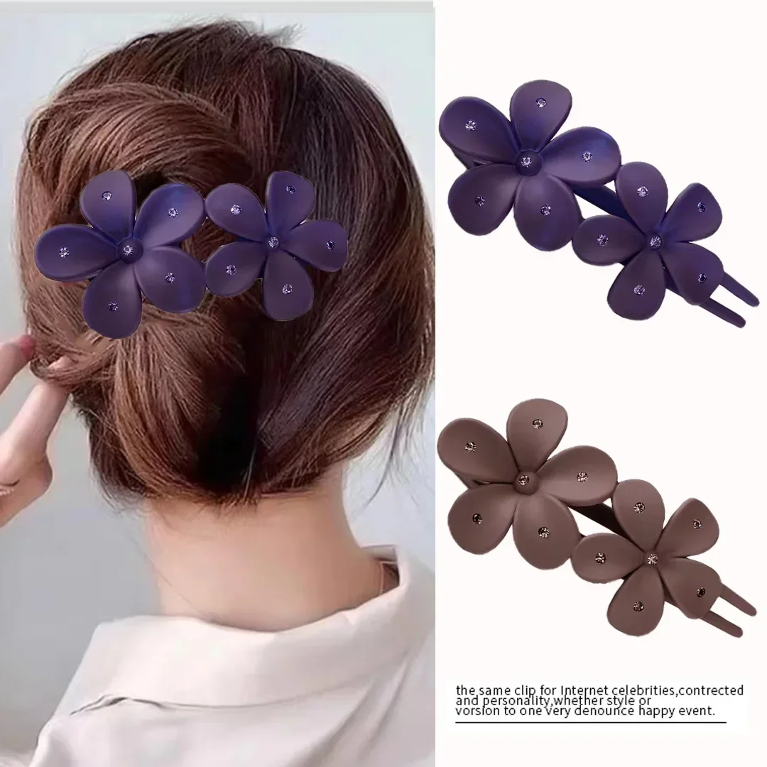 Heallor Purple Coffe Hair Claw Clip Simple Acrylic Large Size Hair Claw Korean Girls Shark Clip Headwear Barrette Women Hair Acc