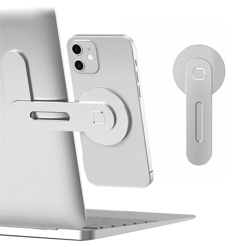 -ESTR 자기 전화 홀더 조정 가능한 전화 모니터 측면 홀더 휴대용 접이식 컴퓨터 확장 스탠드