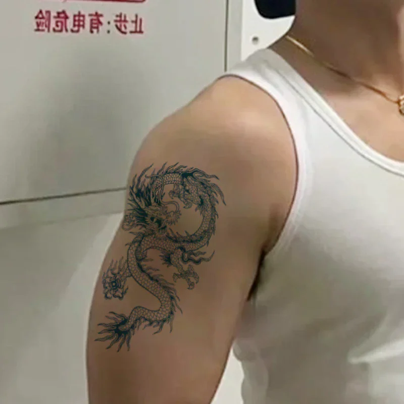 

Реалистичные наклейки-тату с драконами для мужчин, мальчиков и детей, 3D временные татуировки с драконами, смываемые татуировки