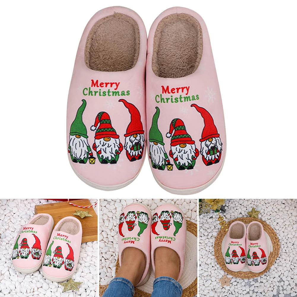

Snugeasy Christmas Slippers Reindeer for Womens Mens Soft Plush Comfy Warm Fuzzy Slippers Red Moose House Shoes Cute for Winter