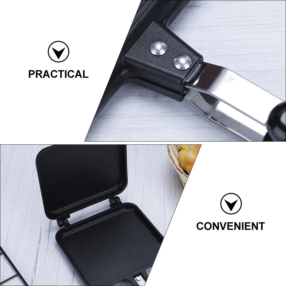 

Double-Sided Sandwich Frying Pan Pancake Maker Grill Pan Non-Stick Kitchen Accessory Home Use Ergonomic Handle Easy Flip