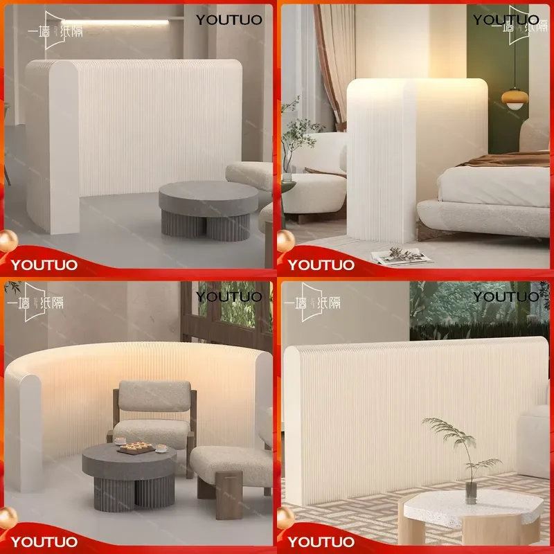 Paper Screen Partition Office Wall Living Room Beauty Salon Block Divider No Punching Baffle Easy Self Installation