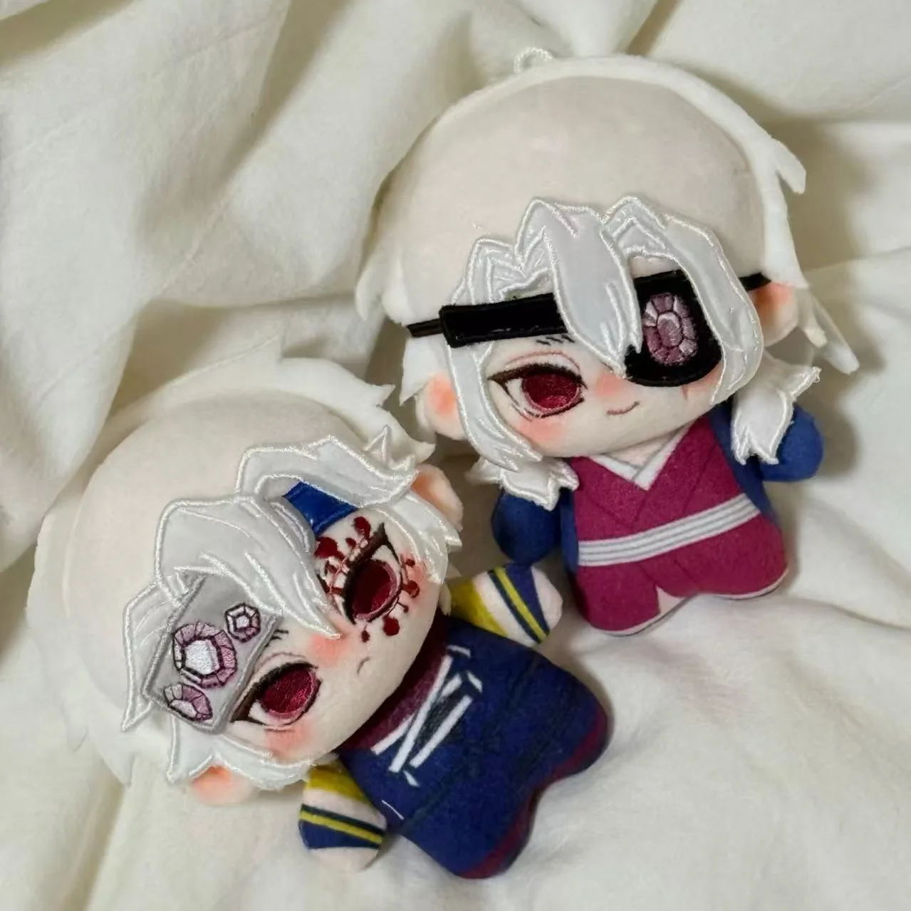 Kawaii Demon Slayer Plush Doll Anime Cartoon Uzui Tengen Iguro Obanai 10CM Plushies Stuffed Animals Doll Keychain Bag Pendant