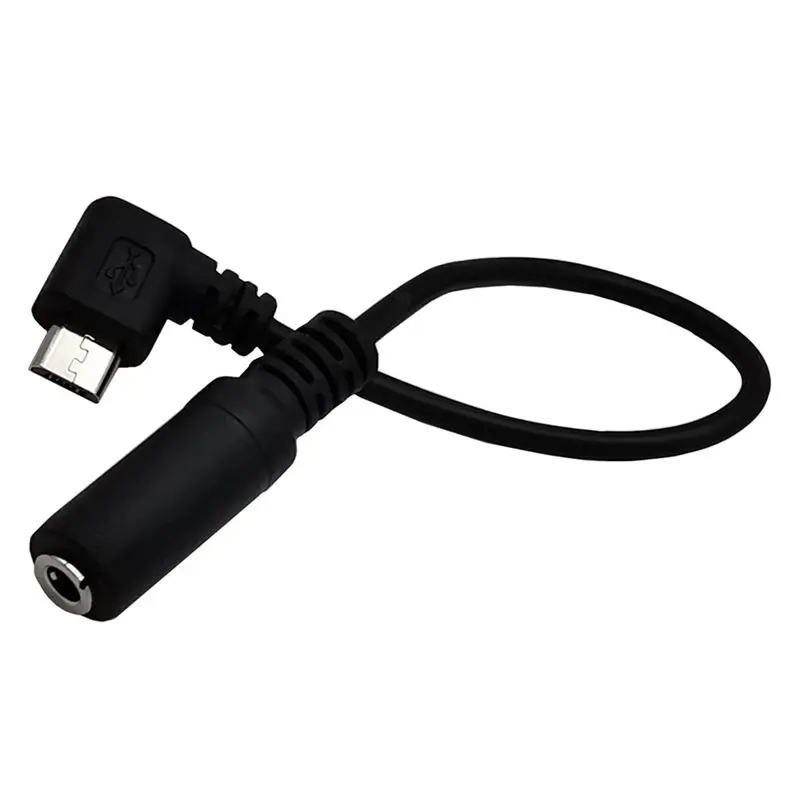 90-Degree Micro USB To 3.5mm Audio Adapter Cable V8 Android To 3.5mm Female Phone Headphone Adapter Cable