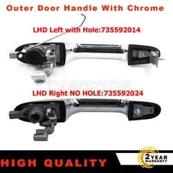 For Fiat 500 2007-2020 Alfa Romeo 147 2000-2010 Outer Door Handle With Chrome LHD 735592014 735592024 RHD 735592026 735592012