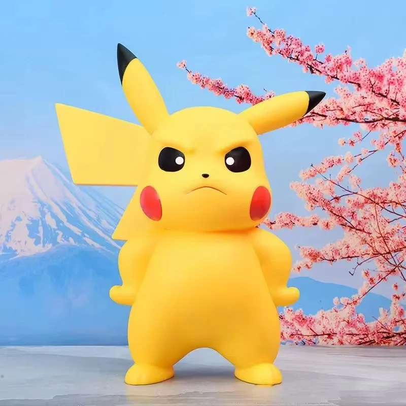 38-センチメートル漫画ポケモンプライドかわいいピカチュウ大型サイズ-pvc-アクションフィギュアモデルデスクトップ装飾像コレクションおもちゃ誕生日プレゼント