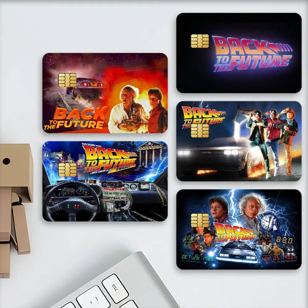 Moive Back to the Future Credit Decorative Card Stickers Suitable For Bank Cards Metro Transit Anti-scratch Gift 4PCS