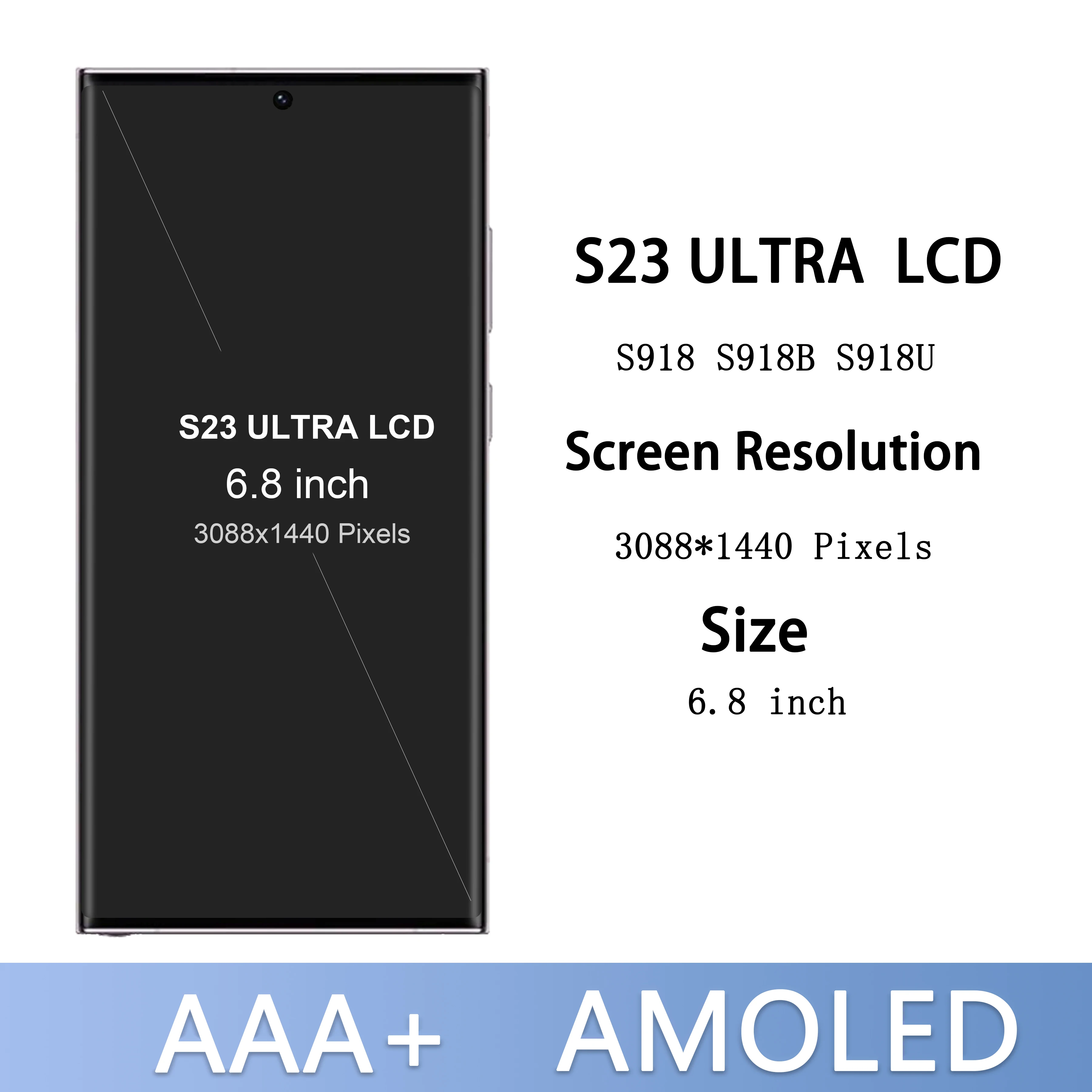 100% Test Amoled For Samsung S23 Ultra Display G918 S918b Touch Screen Assembly For Samsung Galaxy S23 Ultra 5g Lcd Screen