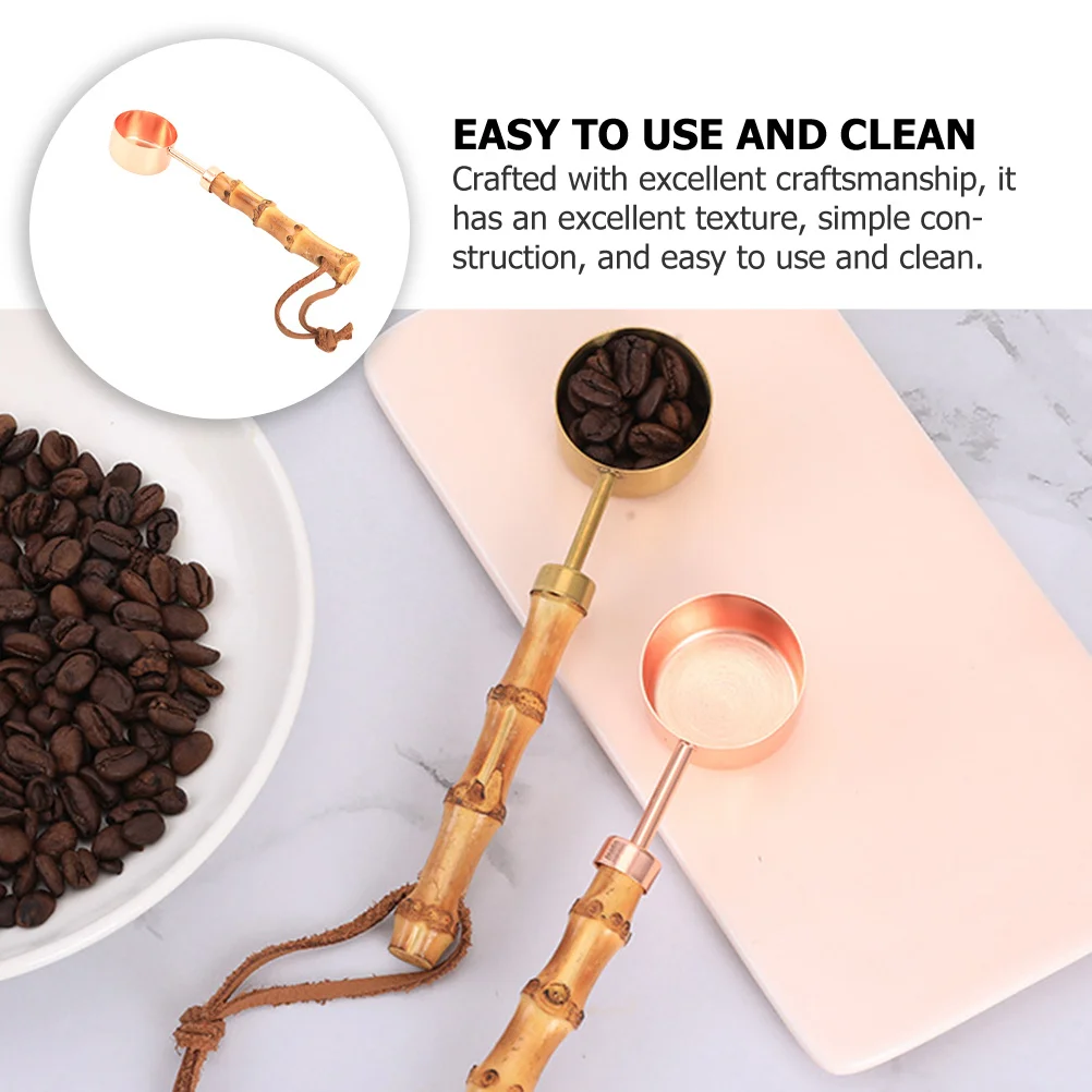 

Coffee Scoop Stainless Steel Bamboo Handle Kitchen Baking Spoon Measuring Coffee Beans Powder Sugar Milk Powder