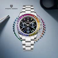 PAGANI DESIGN-relojes para hombre con diamantes de colores, de pulsera de cuarzo de lujo, cronógrafo japonés VK63, novedad de 2026