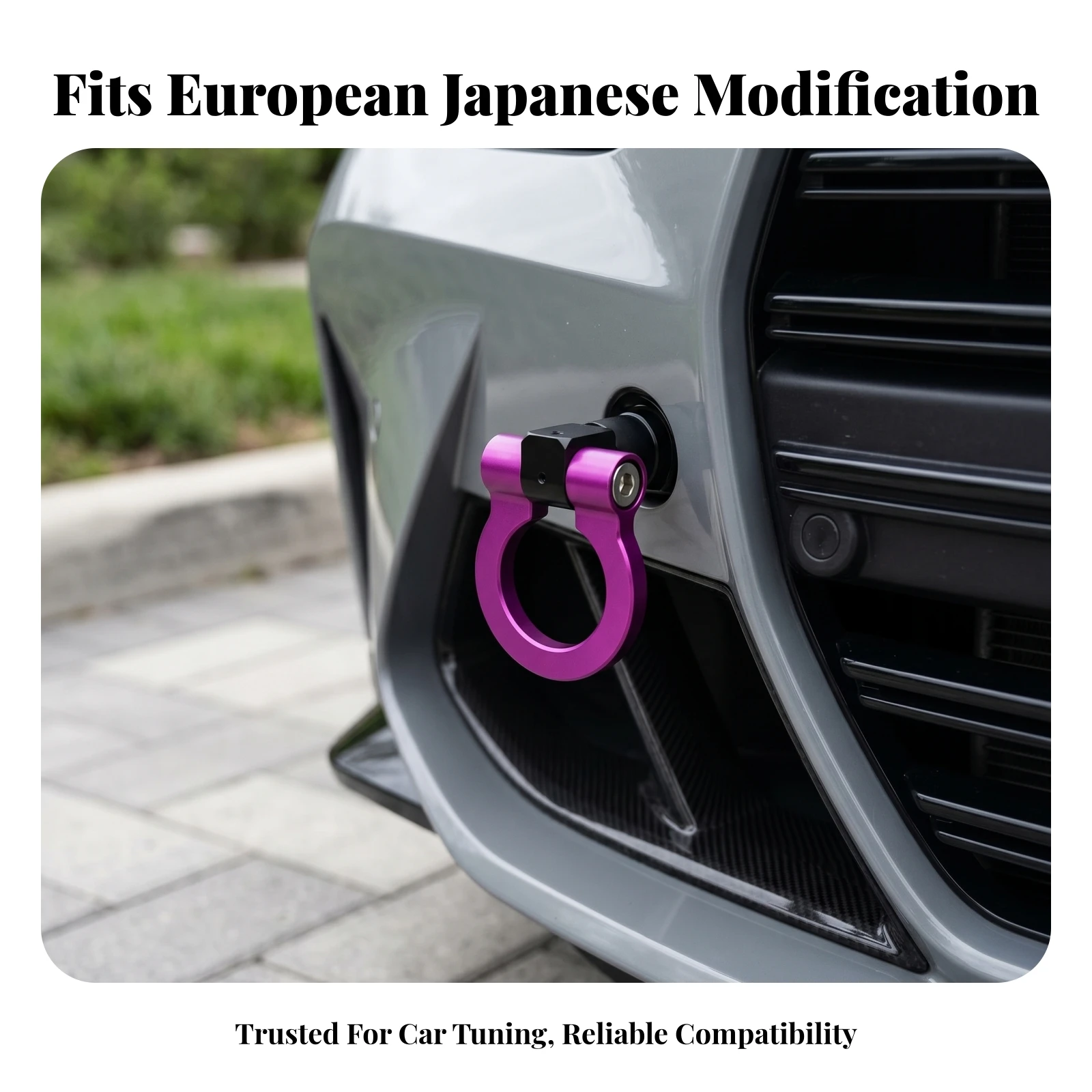 European-Spec Front Bumper Tow Hook Black Sturdy Car Part Screw-in Tow Hook for Recovery