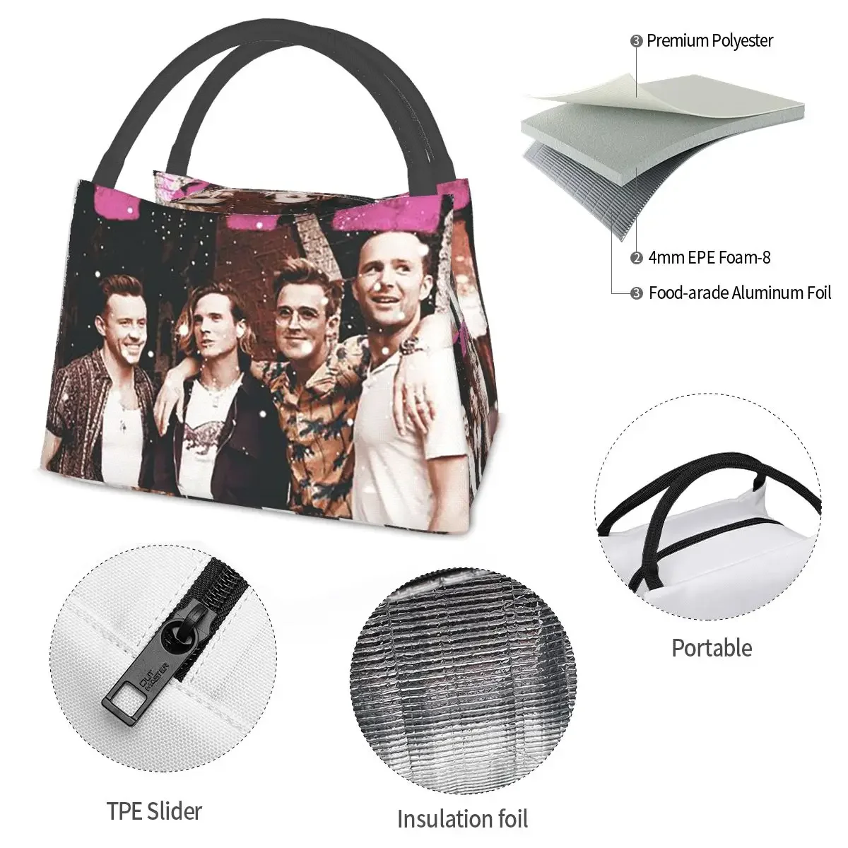 أكياس الغداء ماكفلي باند معزول بينتو صندوق قابل لإعادة الاستخدام حقيبة الغداء أكياس نزهة حقيبة حرارية برودة لمكتب الطالبات والنساء