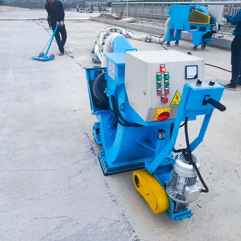 AK-550 PLC Controlled Engine Powered Portable Concrete Pavement Shot Blasting Machine 550mm 2x11kW High Efficiency Dust