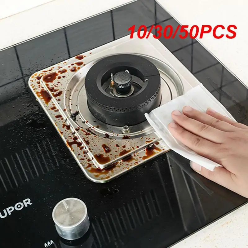 10/30/50PCS Stove Wet Tissue Strong Decontamination Household Kitchen Independent Packaging Home Kitchen Cleaning Supplies