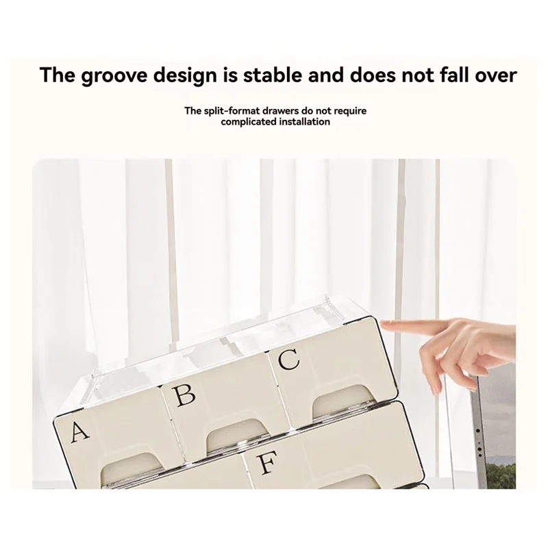 

CQMF-Multifunctional Desktop Cosmetic Storage Box High-End Feel Dust-Proof Drawer Transparent Storage Box Large Capacity
