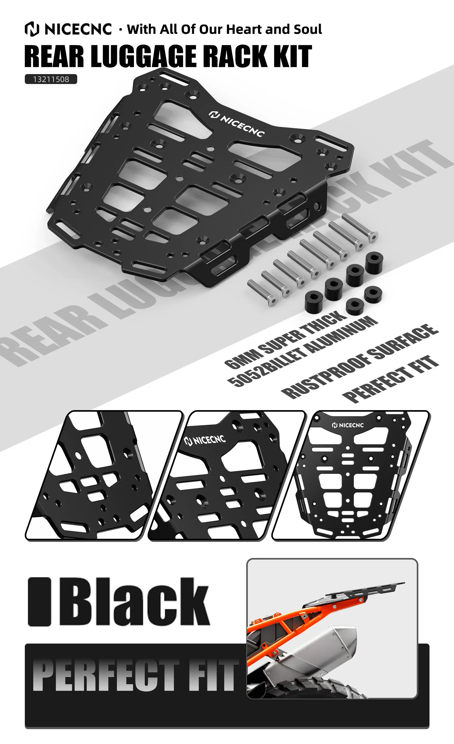 Für KTM 790 890 Abenteuer 2019-2024 Motorrad Hinten Gepäck Rack Kit Für KTM Abenteuer 890 790 2019 2020 2021 2022 2023 2024 – Detail 1