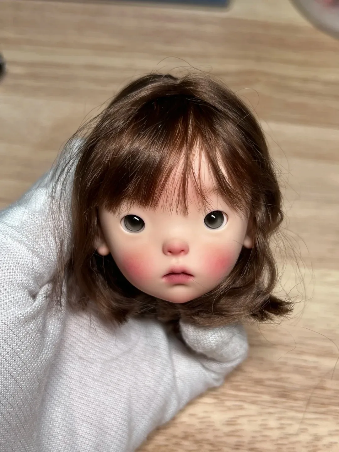 1/6 스케일 SD BJD 인형 머리 - doudou 아름다운 소녀 레진 장난감 고품질 메이크업 머리만 수집가를 위한 선물