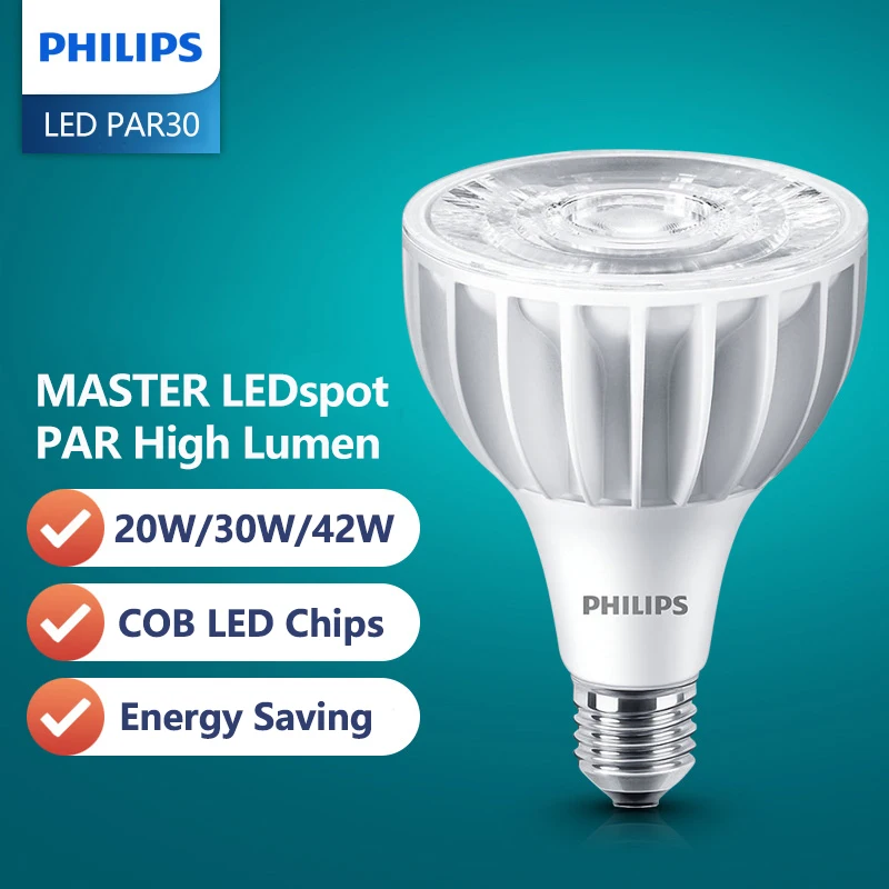 Philips MASTER LED PAR30 High Lumen E27 20W 32W 40W Spot Light 3000K 4000K 6000K White COB LED 15° 30° Angle Store Shop Lamps