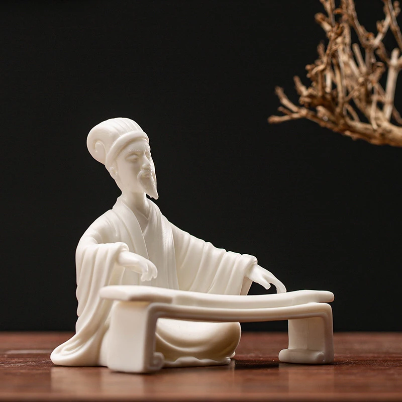 Ceramic Decorative Crafts Featuring Historical Figures Such As Zhuge Liang, Li Bai, Tang Bohu, And Lu Yu, Suitable For Home, Tea