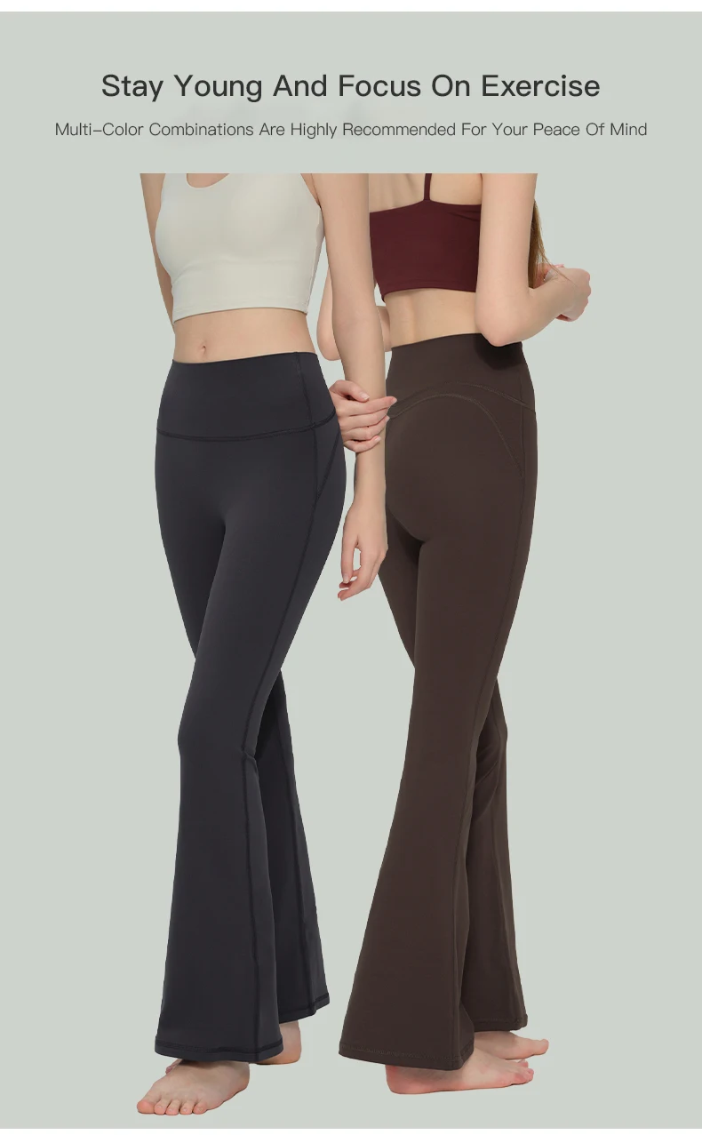 Neue Damen-Superweiche Schlaghose mit hoher Taille, elastisch, hüftformend, schlankmachend, atmungsaktiv, für Laufen, Fitness, Outdoor und Freizeit. – Detail 2