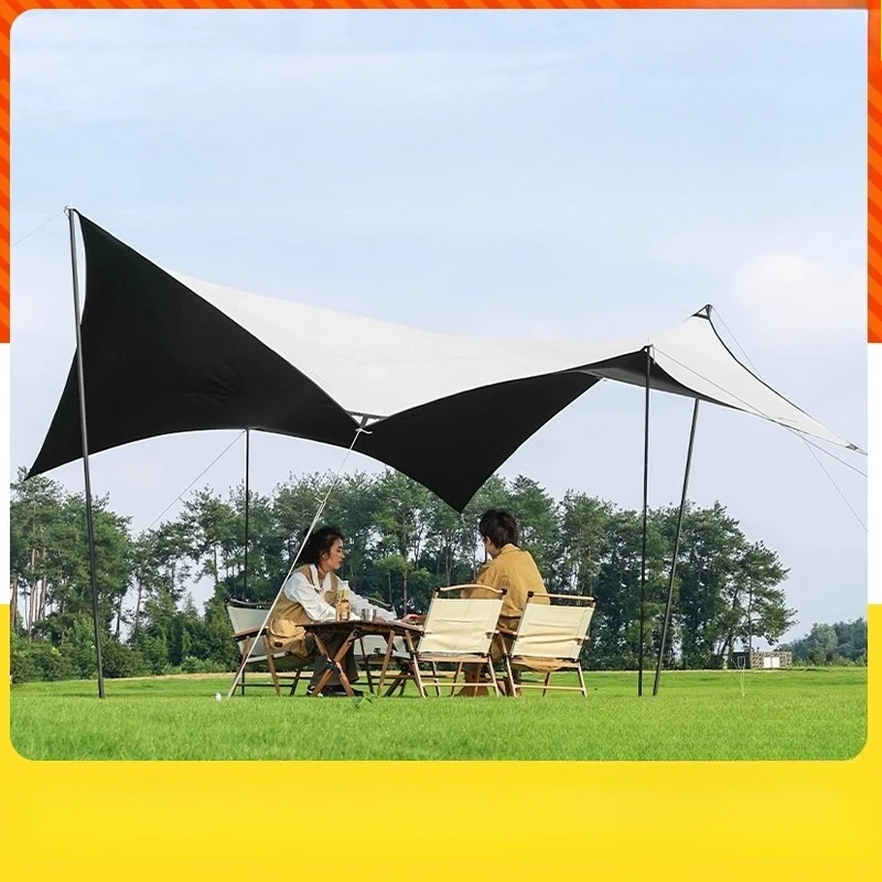 

Vinyl sunscreen octagonal butterfly small canopy tent outdoor camping equipment camping awning picnic table and chairs