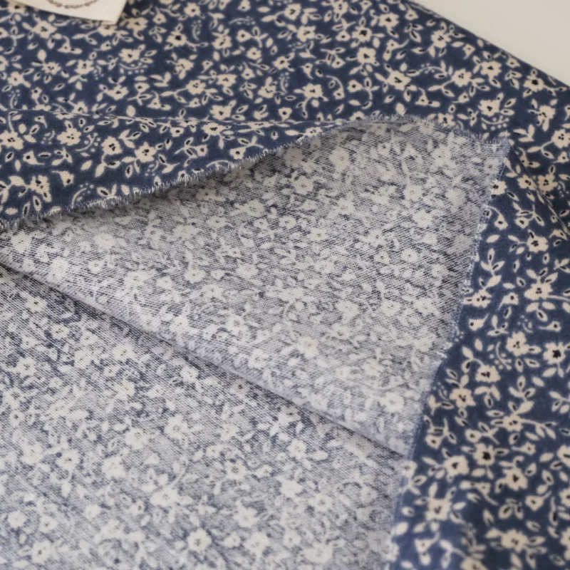 Blue Brushed Cotton Fabric Printed All Cotton Handmade DIY Sewing Fabric for Craft And Sewing Projects 6