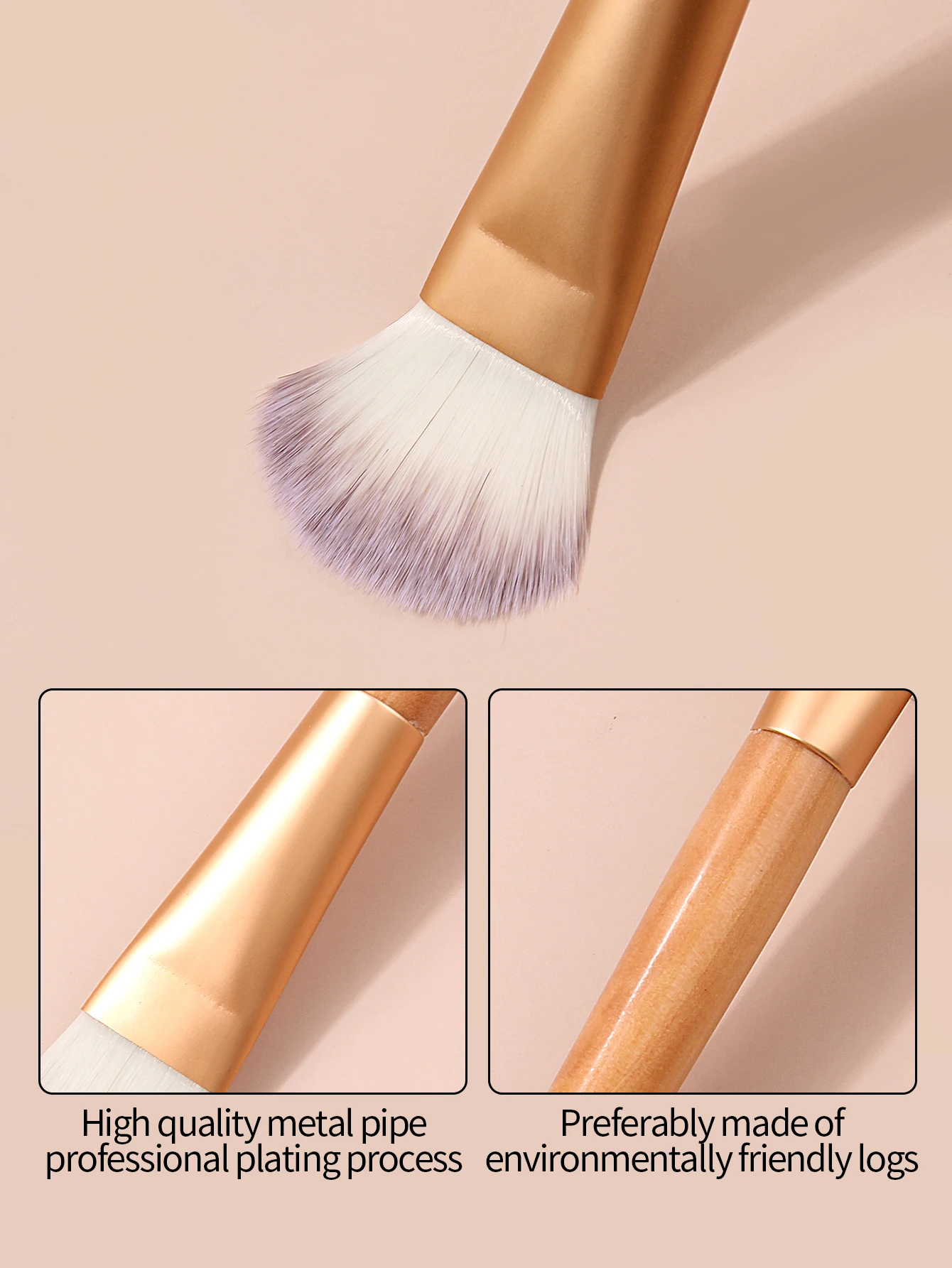 Brocha de base dorada de alta calidad, pincel plano para máscara de lengua, sin rastro, no comer polvo, base ligera, maquillaje líquido bru, 1 unidad