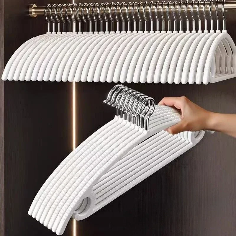 Plastic Clothes Hangers No Shoulder Bump Hanger with 360° Swivel Hooks for Shirts Pants Space Saving Non Slip Closet Organizers